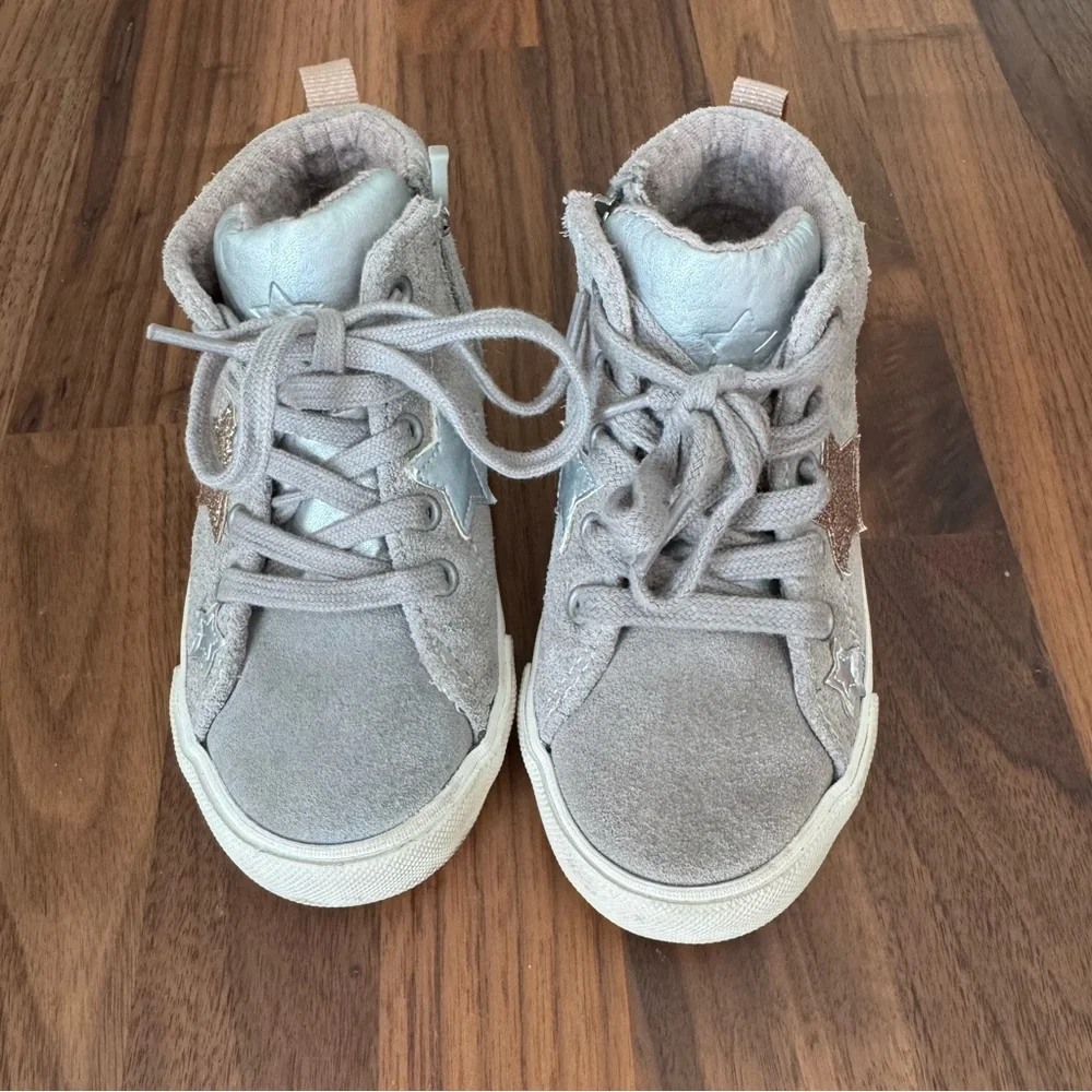 Zara Star-Patterned High-Top Suede Sneakers - EU 24 / US 8 Toddler
